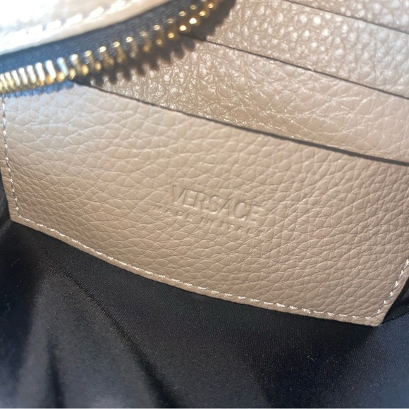 Neutral🤎Versace crossbody Tan Leather La Medusa satchel bag cream shoulder bag - Picture 5 of 16